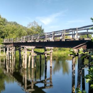 Фото Міст через р.Ворскла колишньої вузькоколійної залізниці